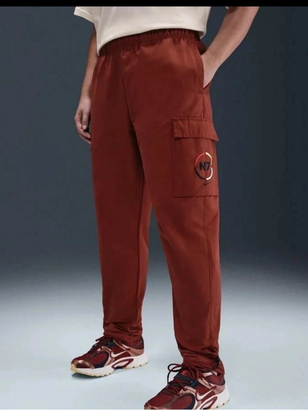 NEW NIKE SPORTSWEAR N7 OPEN-HEM WOVEN CARGO PANTS MARS STONE II5752-641 SMALL